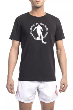 Black Cotton Men T-Shirt Bikkembergs