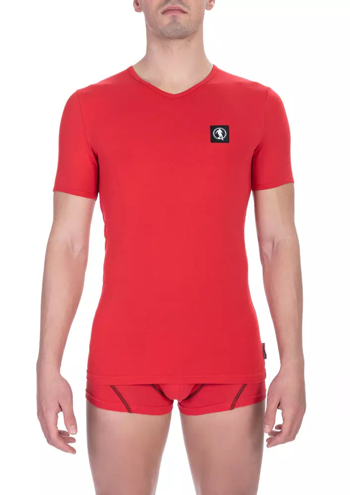 Red Cotton Men T-Shirt Bikkembergs