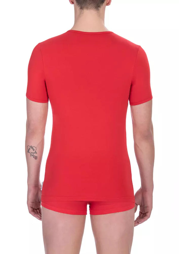 Red Cotton Men T-Shirt Bikkembergs