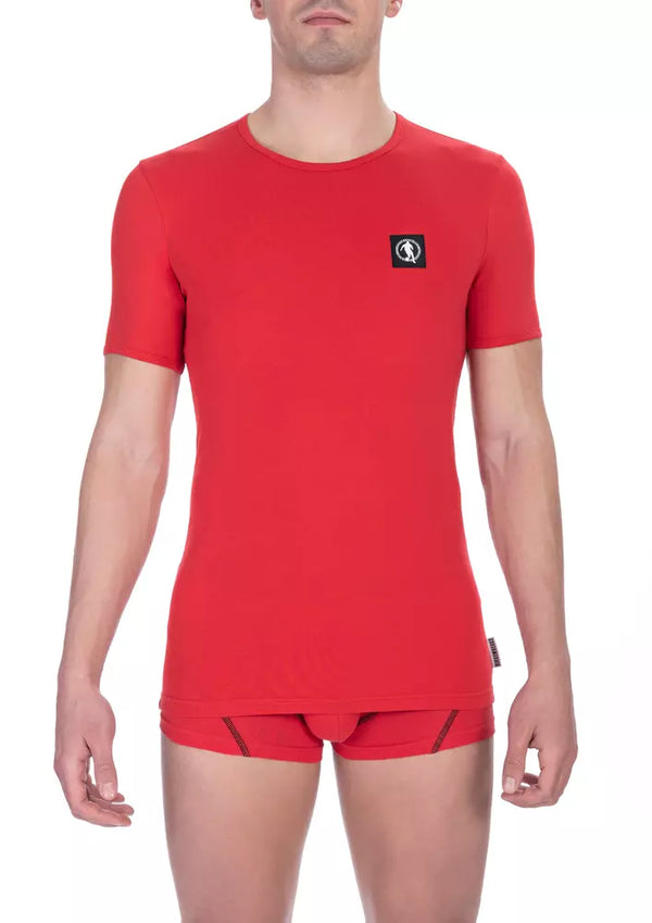 Red Cotton Men's T-Shirt Bikkembergs