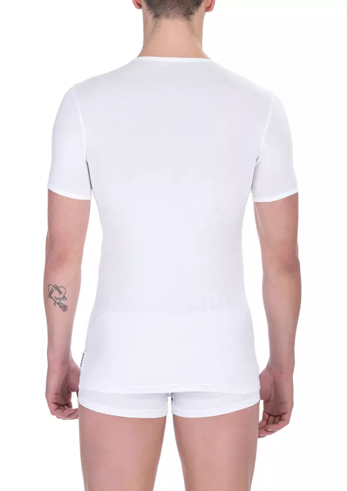 White Cotton Men T-Shirt Bikkembergs