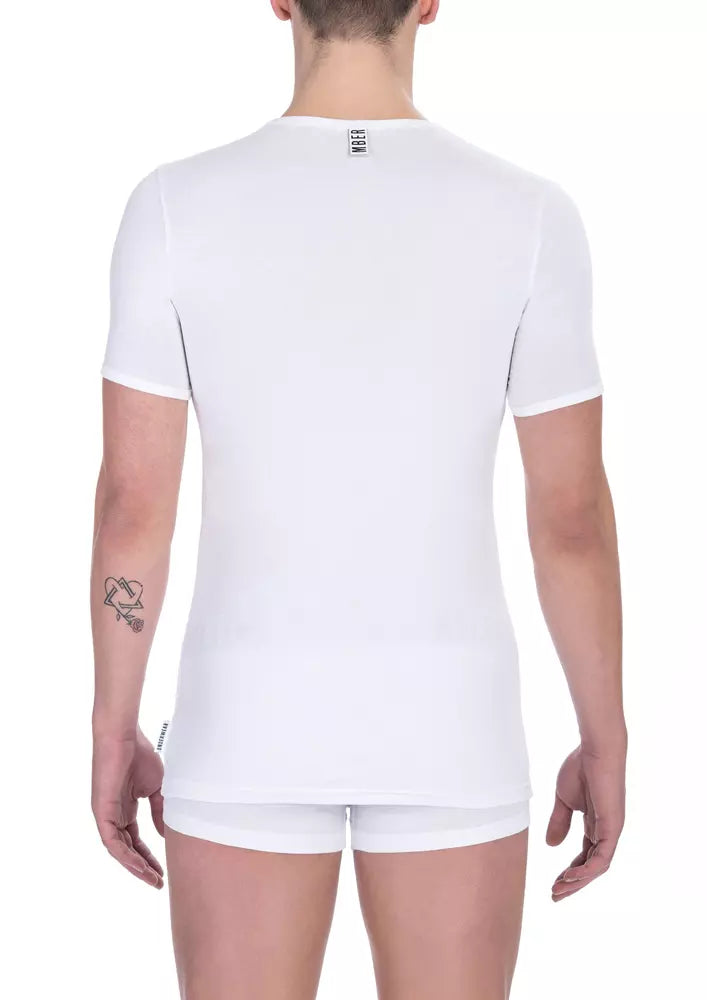 White Cotton Men's T-Shirt Bikkembergs