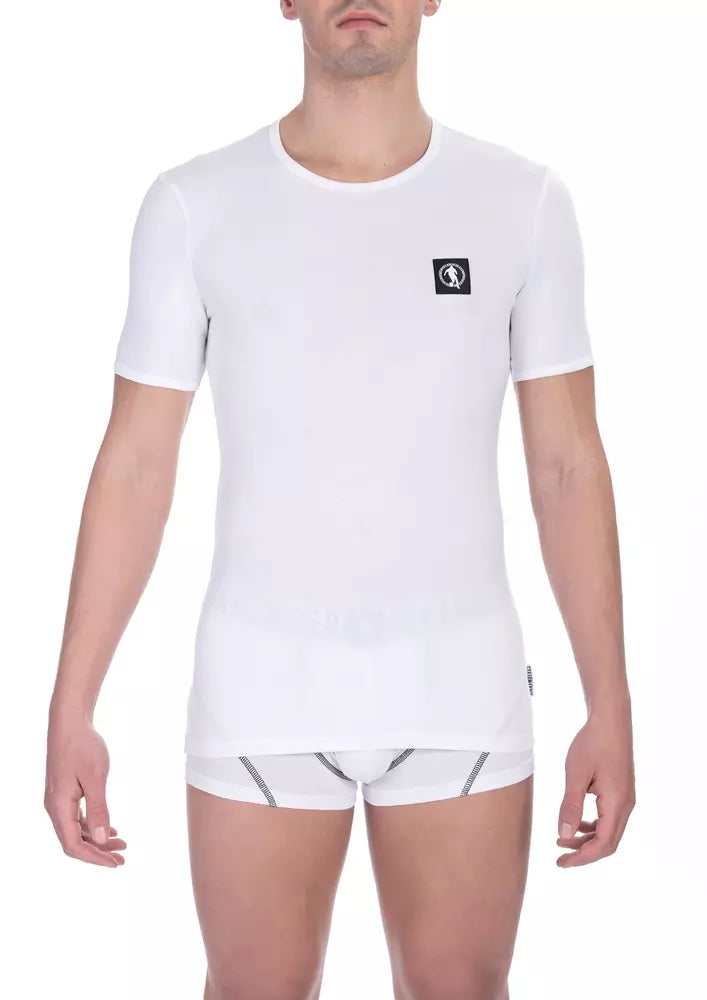 White Cotton Men T-Shirt Bikkembergs