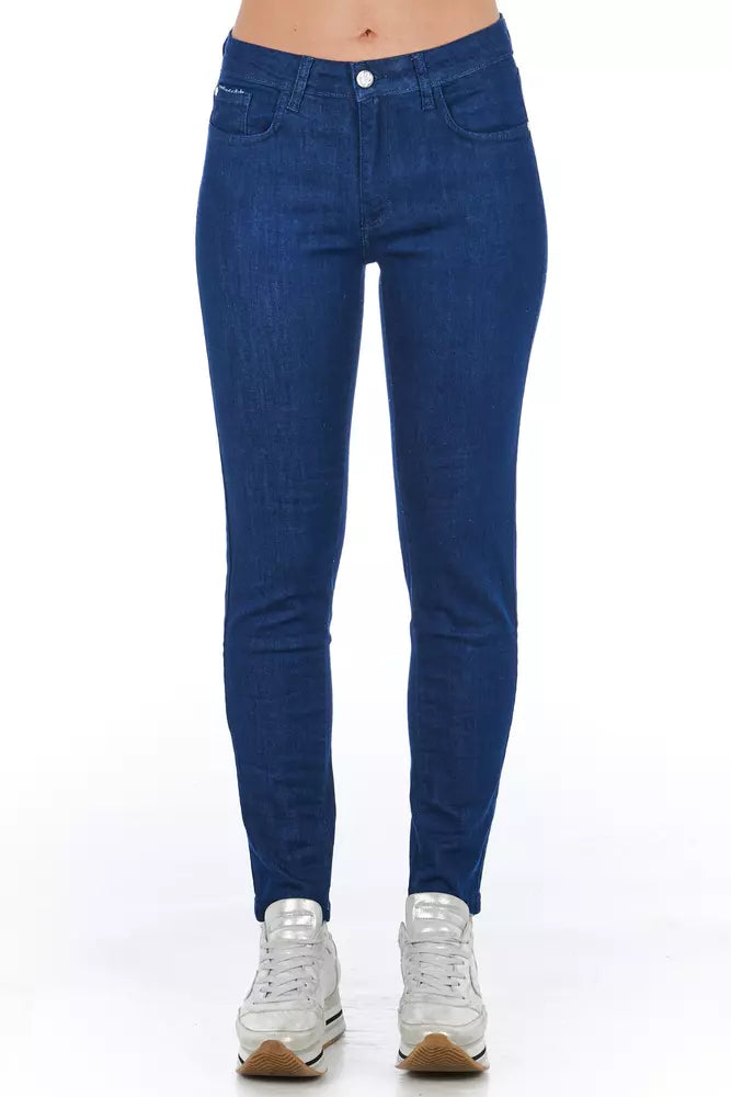 Blue Cotton Women Skinny Jean Frankie Morello