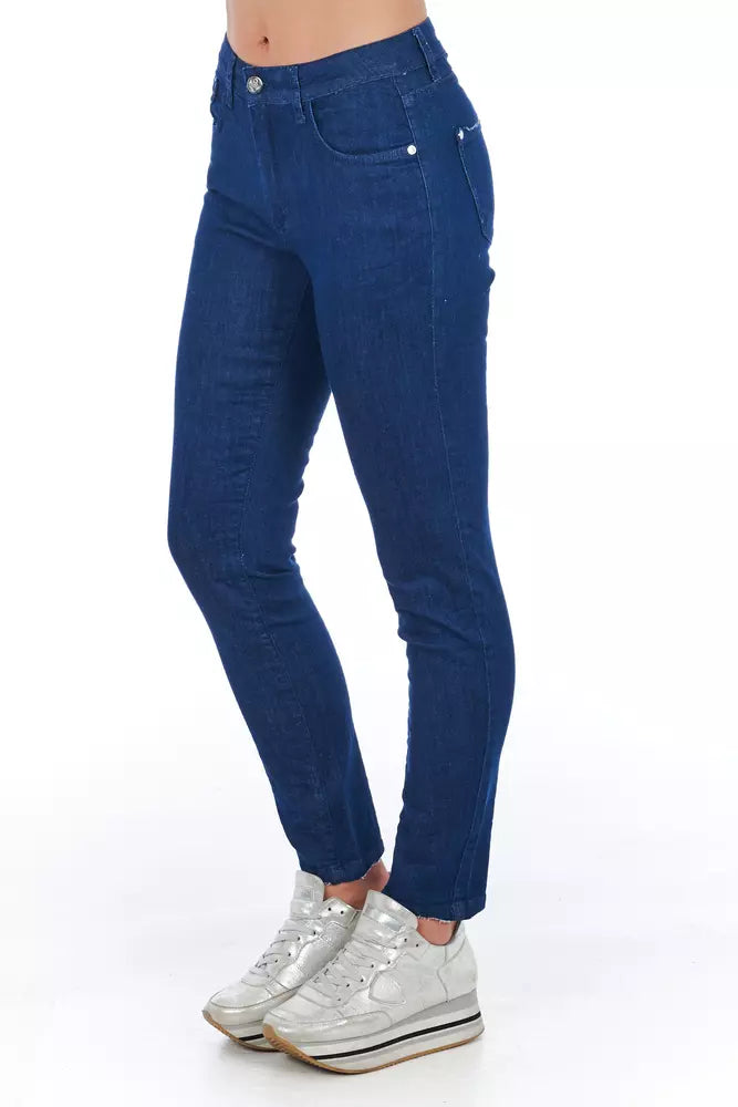 Blue Cotton Women Skinny Jean Frankie Morello