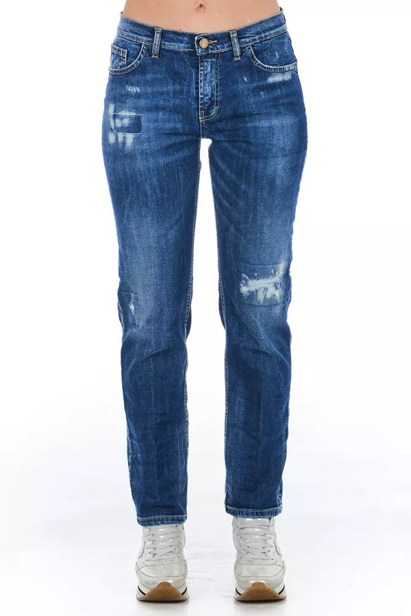 Blue Cotton Women Jeans Frankie Morello