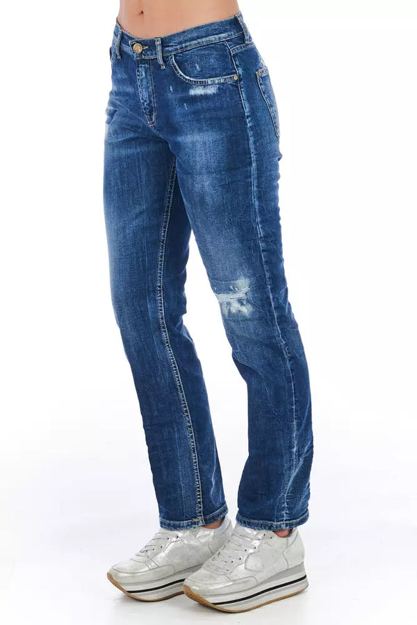 Blue Cotton Women Jeans Frankie Morello