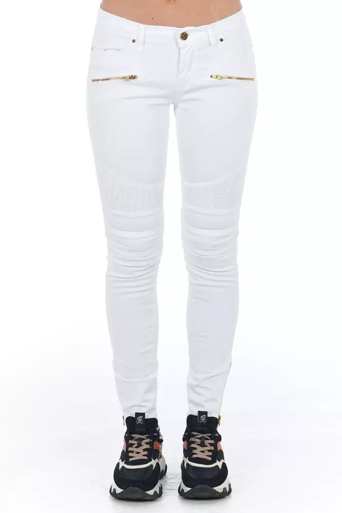 White Cotton Women Jeans Frankie Morello