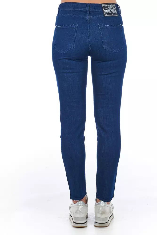 Blue Cotton Women Skinny Jean Frankie Morello