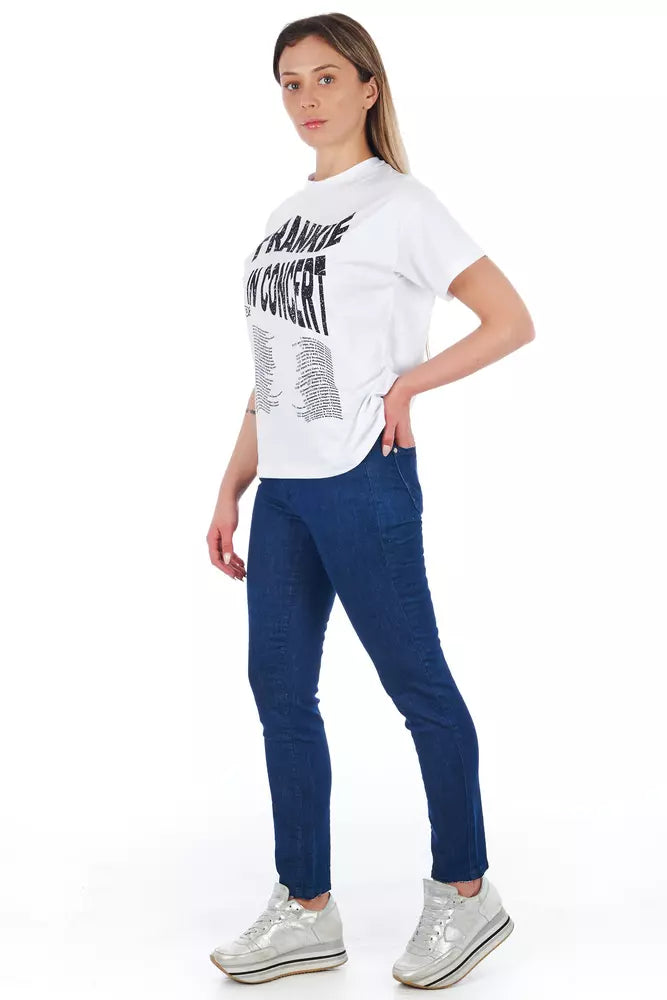 Blue Cotton Women Skinny Jean Frankie Morello