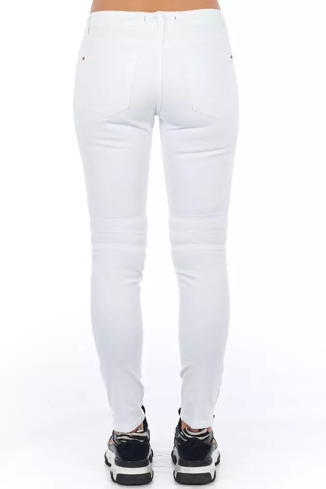 White Cotton Women Jeans Frankie Morello