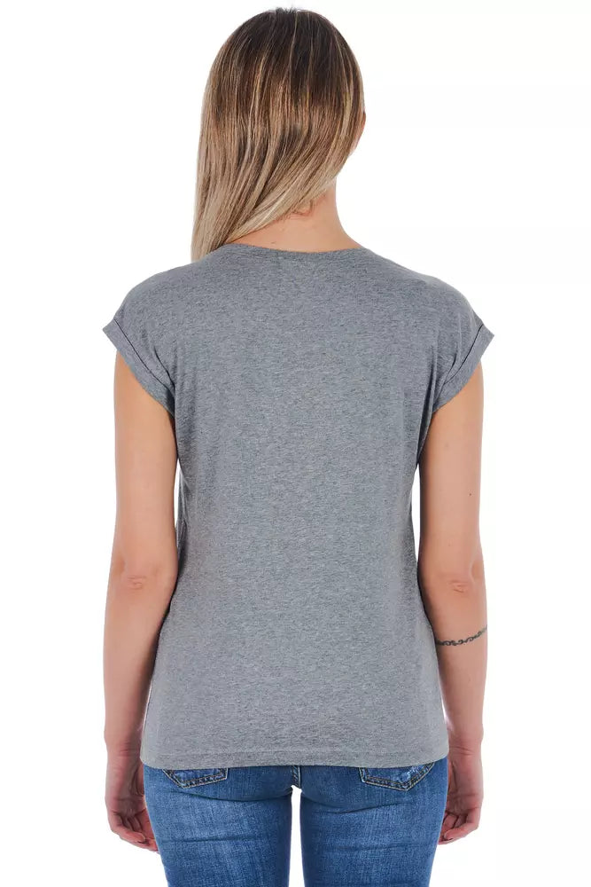 Gray Cotton Women T-Shirt Frankie Morello