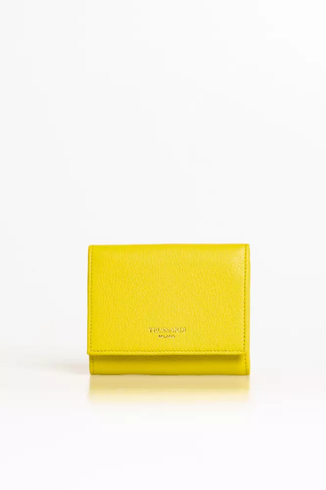 Yellow Leather Women Wallet Trussardi