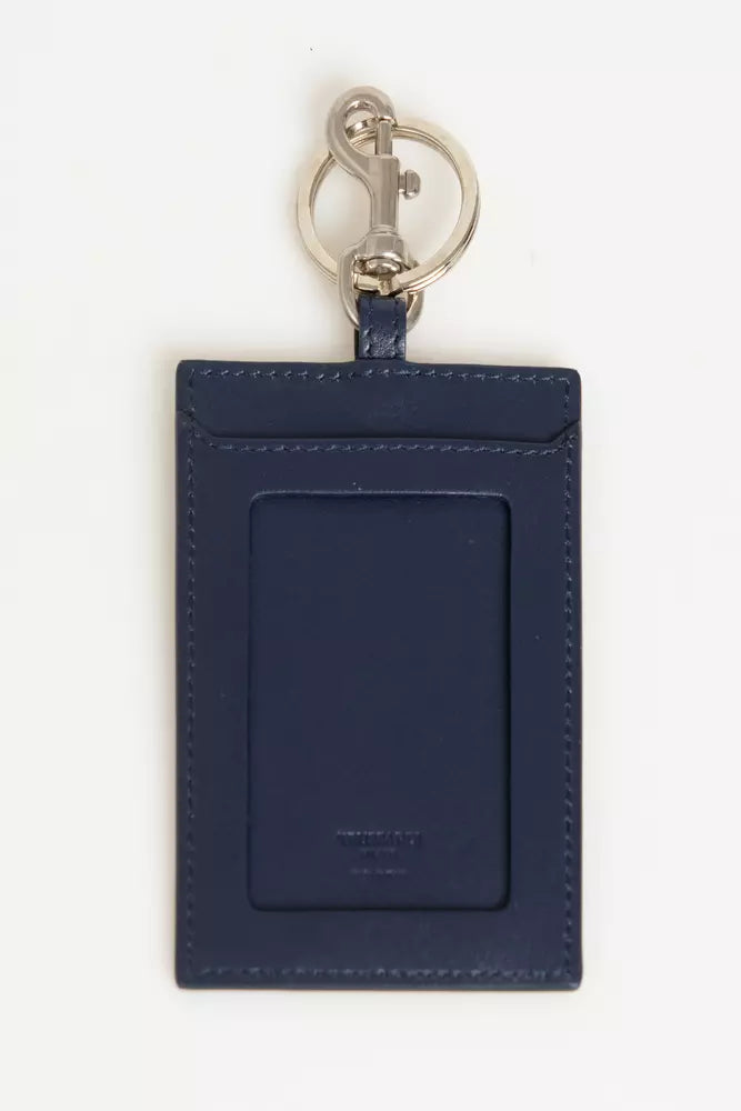 Blue Leather Men Keychain Trussardi