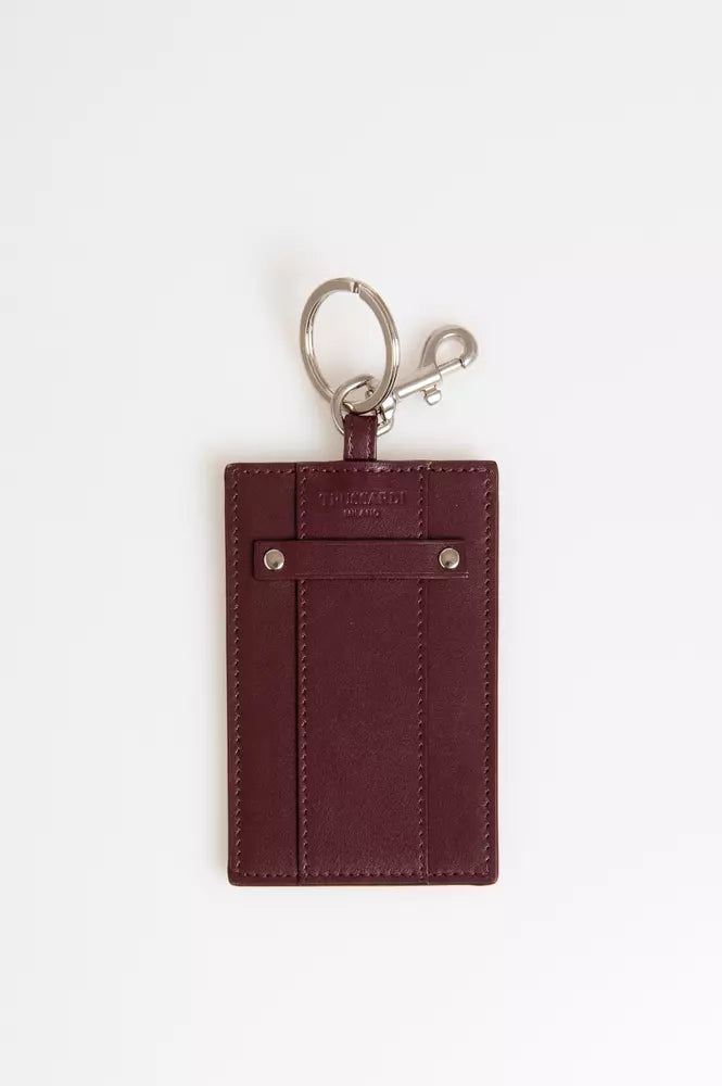 Brown Leather Men Keychain Trussardi