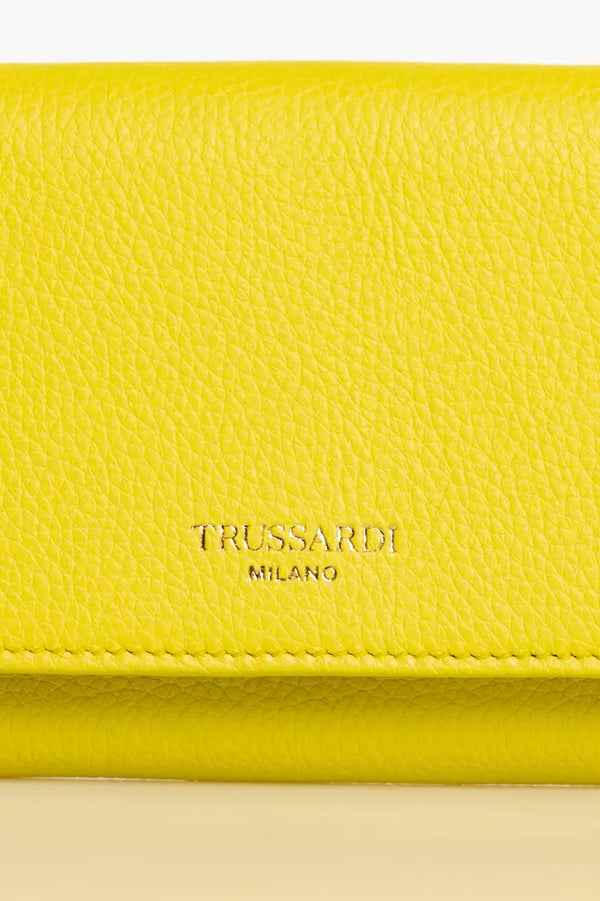 Yellow Leather Women Wallet Trussardi