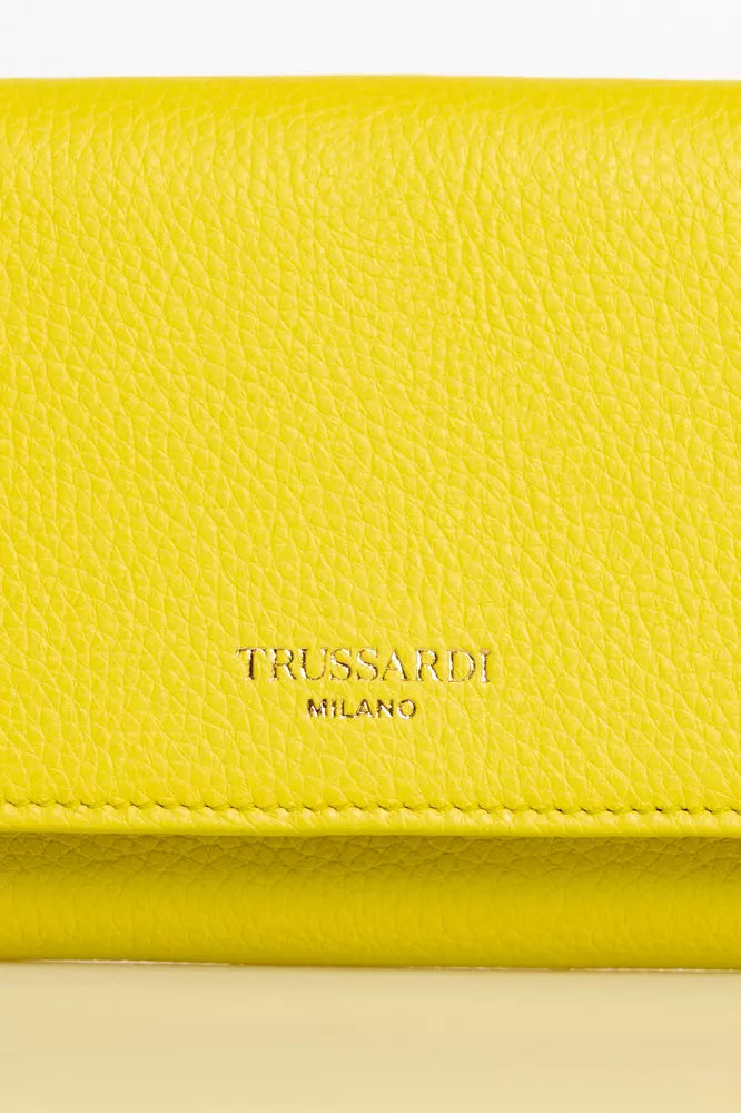 Yellow Leather Women Wallet Trussardi