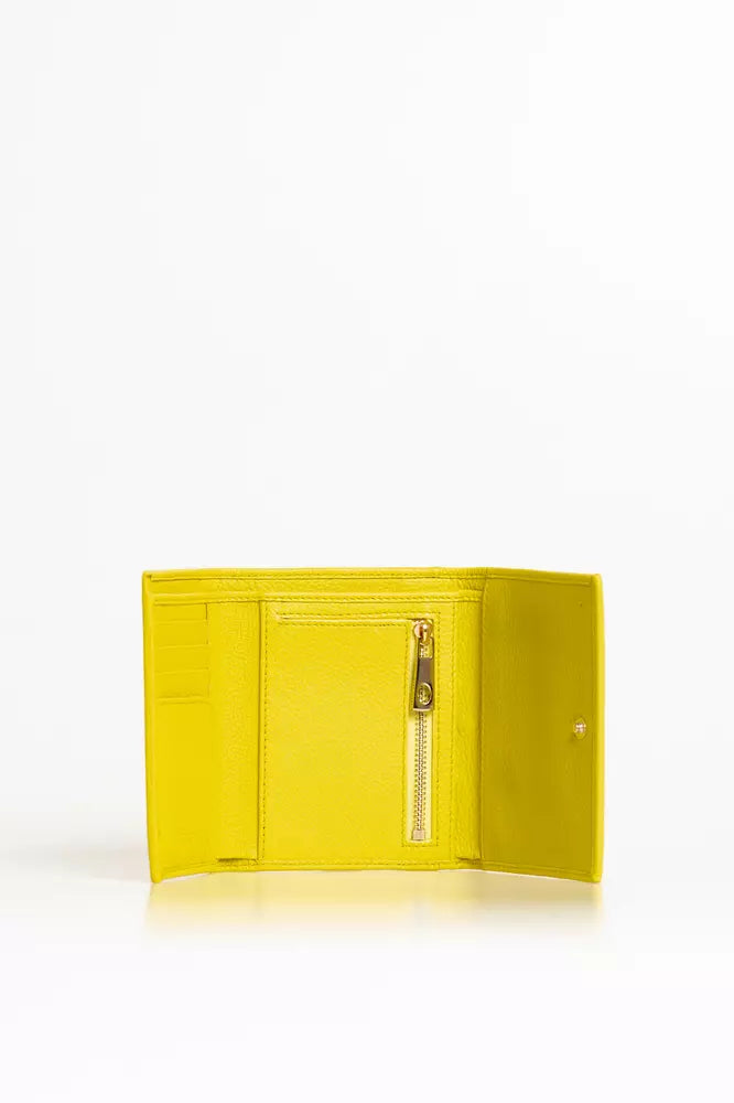 Yellow Leather Women Wallet Trussardi