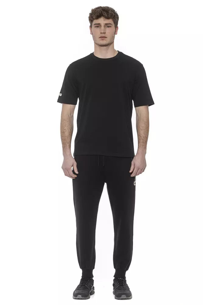 Black Cotton Men T-Shirt Tond