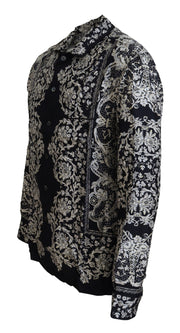 Elegant Satin Floral Baroque Shirt Dolce & Gabbana