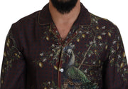 Elegant Silk Satin Men's Pajama Style Shirt Dolce & Gabbana