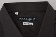 Elegant Gray Sicilia Slim Fit Dress Shirt Dolce & Gabbana