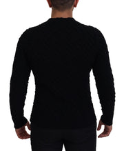 Elegant Black Wool-Blend V-Neck Sweater Dolce & Gabbana