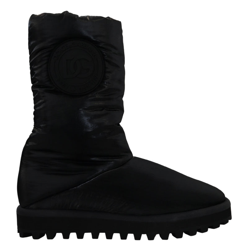 Elegant Mid-Calf Boots in Black Polyester Dolce & Gabbana