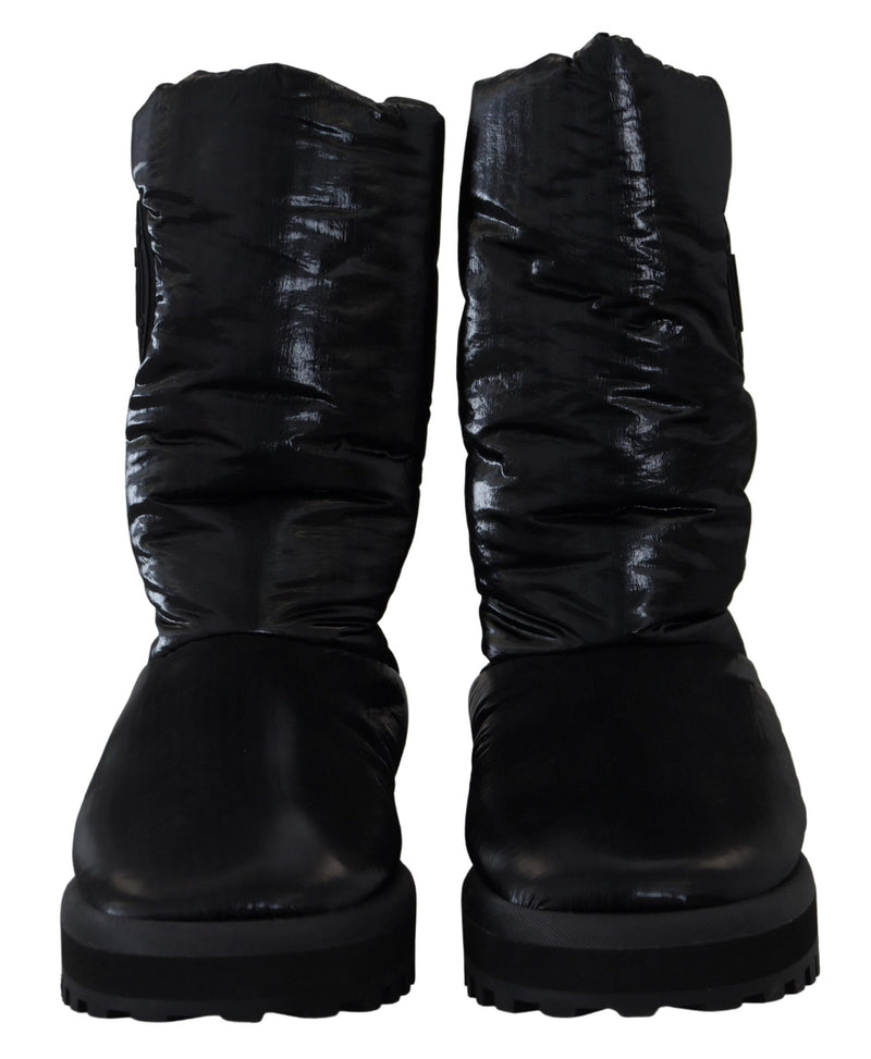 Elegant Mid-Calf Boots in Black Polyester Dolce & Gabbana