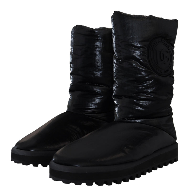 Elegant Mid-Calf Boots in Black Polyester Dolce & Gabbana