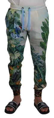 Multicolor Silk Statement Pants Dolce & Gabbana