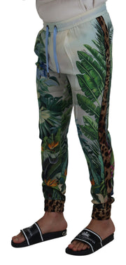 Multicolor Silk Statement Pants Dolce & Gabbana