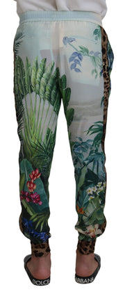 Multicolor Silk Statement Pants Dolce & Gabbana