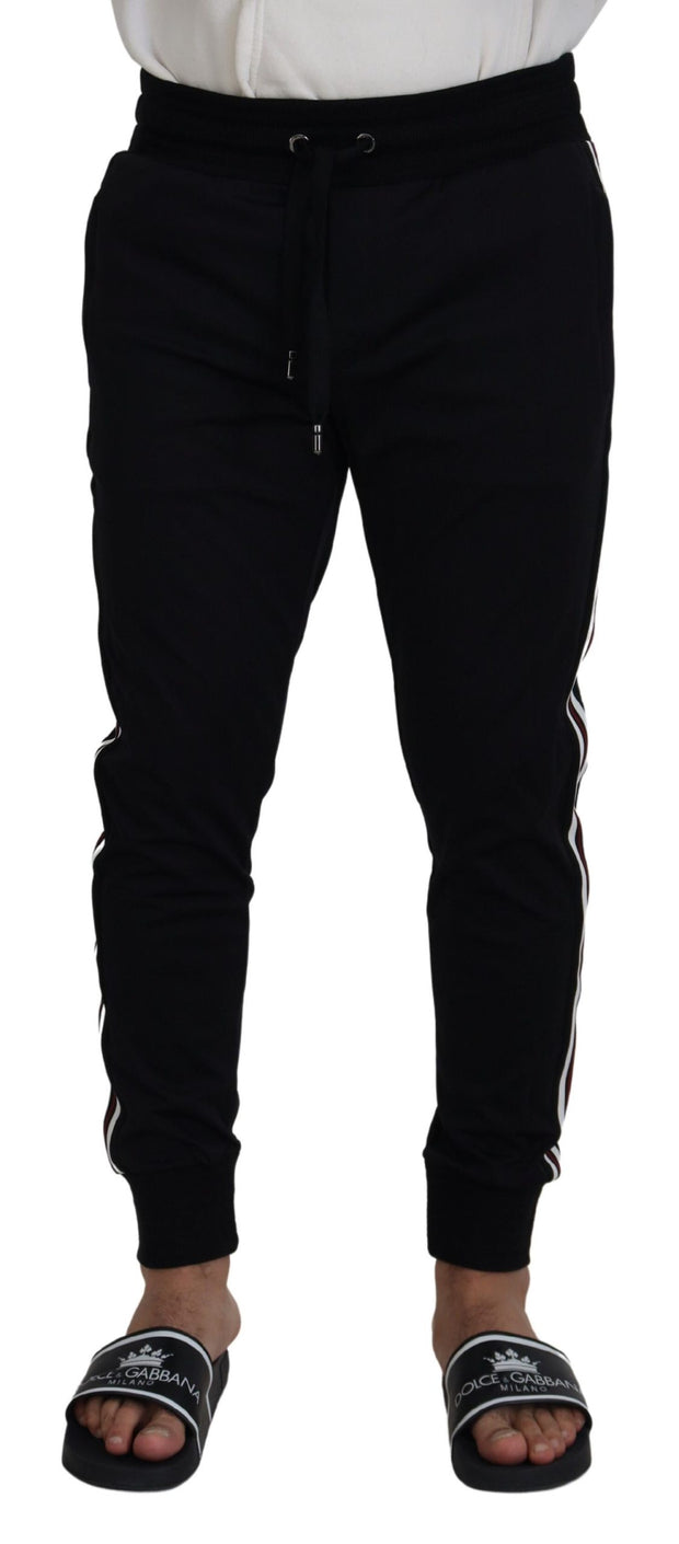 Chic Black Cotton Designer Trousers Dolce & Gabbana