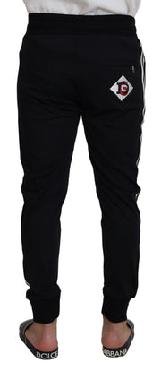 Chic Black Cotton Designer Trousers Dolce & Gabbana