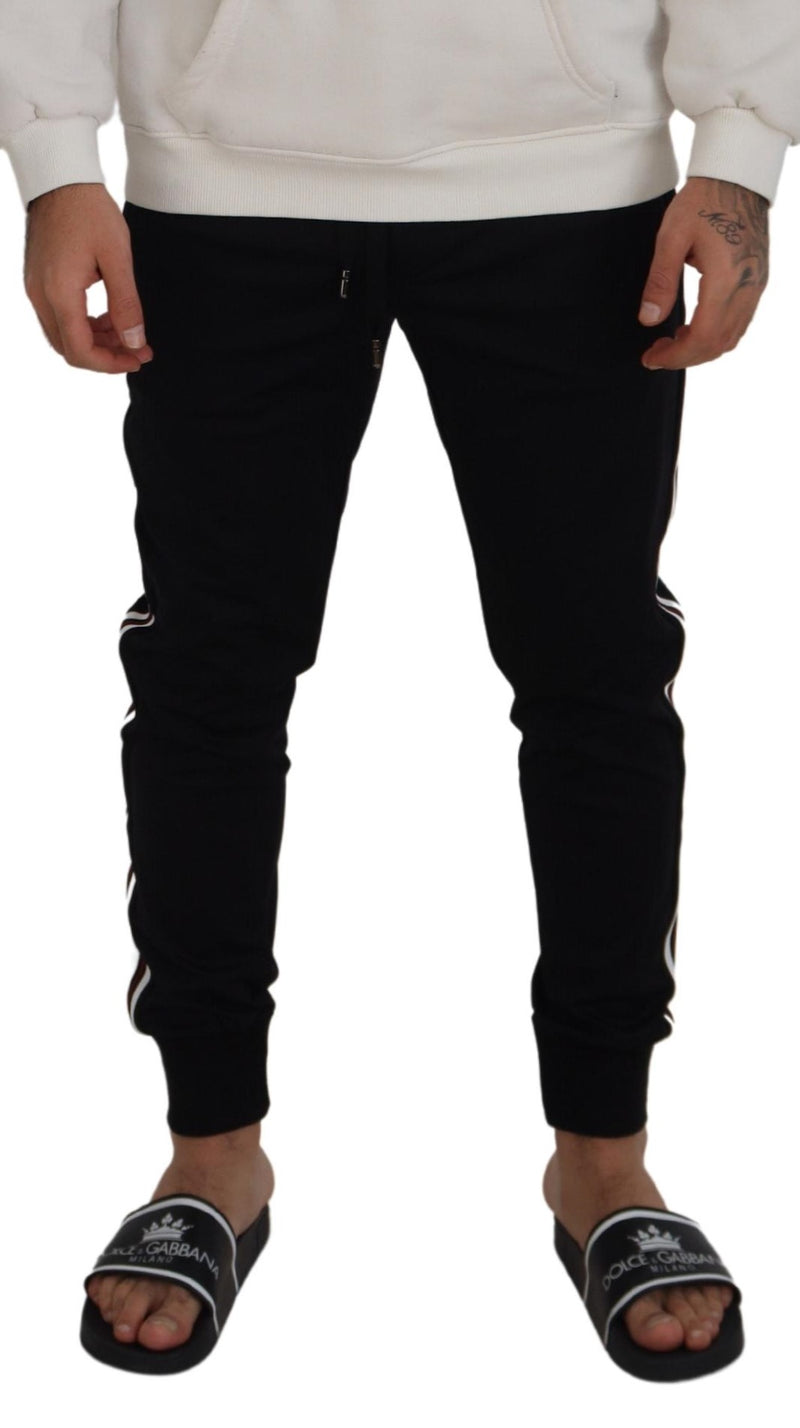 Chic Black Cotton Designer Trousers Dolce & Gabbana