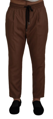 Chic Brown Cashmere-Silk Jogger Pants Dolce & Gabbana