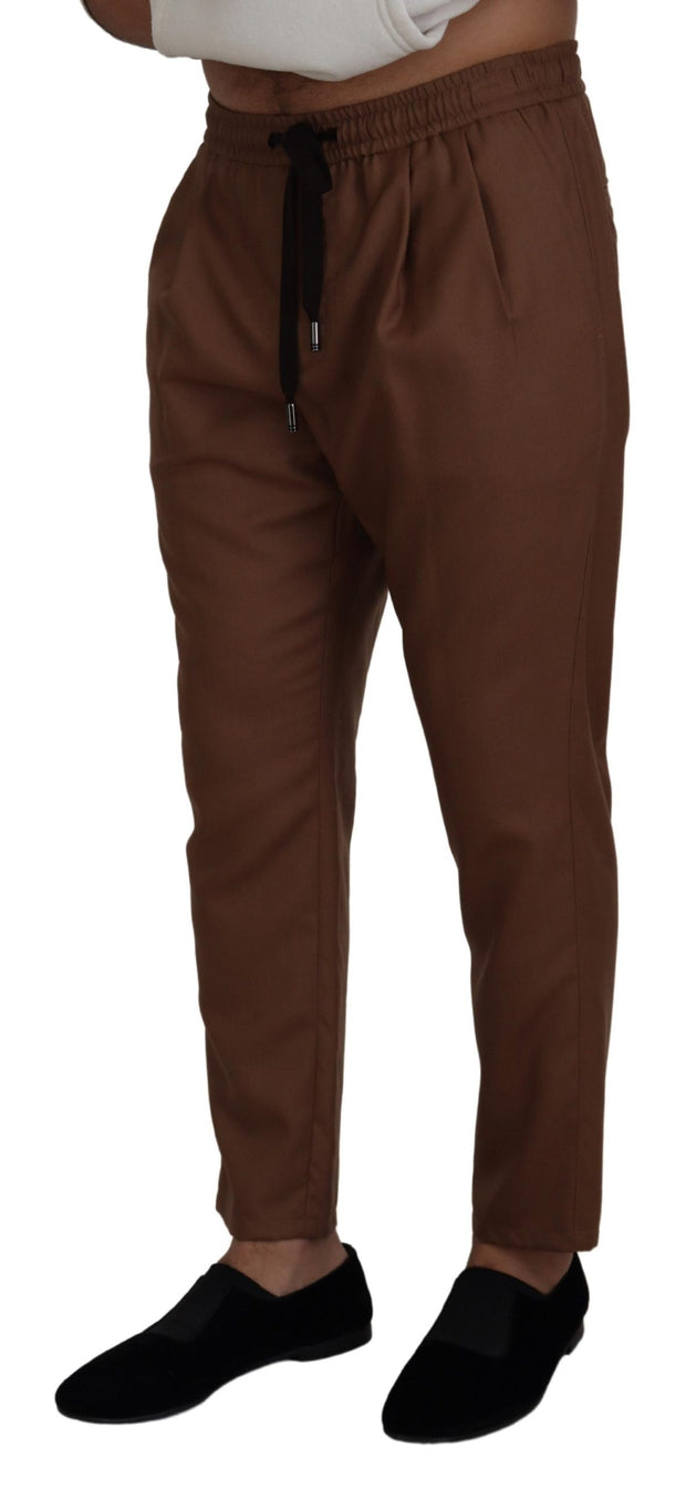 Chic Brown Cashmere-Silk Jogger Pants Dolce & Gabbana