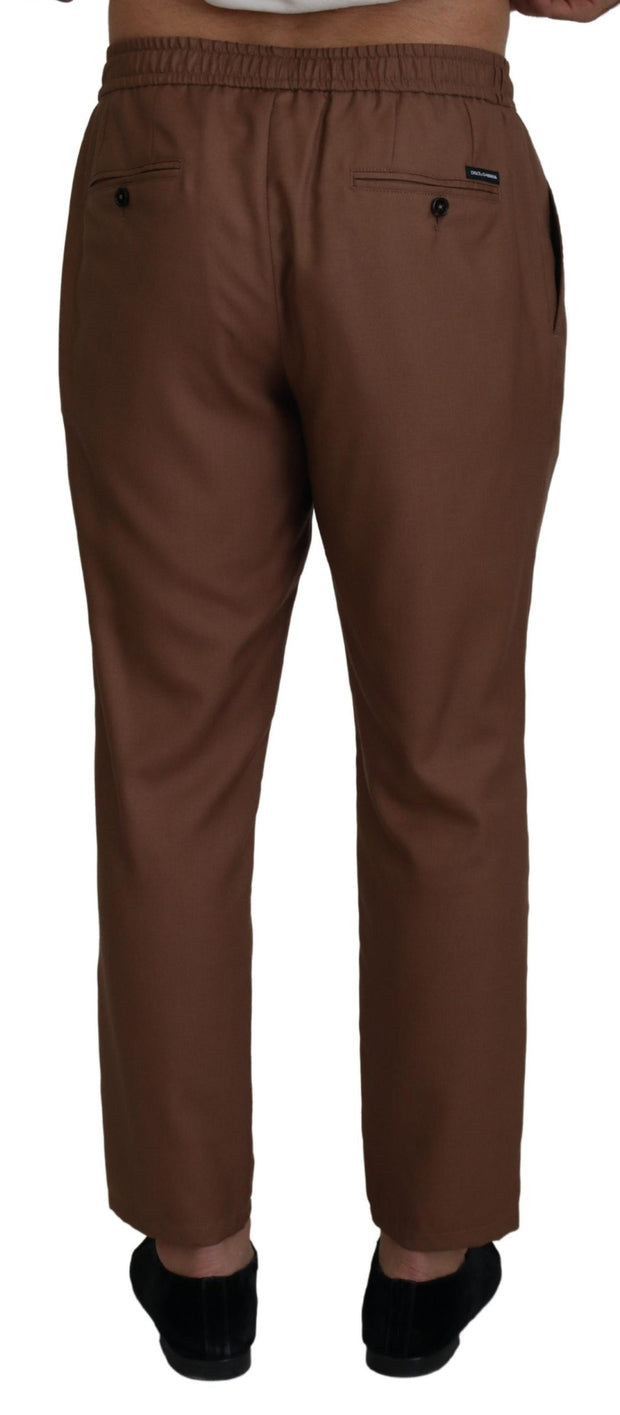 Chic Brown Cashmere-Silk Jogger Pants Dolce & Gabbana