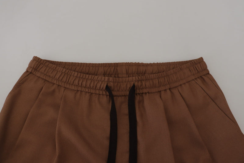 Chic Brown Cashmere-Silk Jogger Pants Dolce & Gabbana