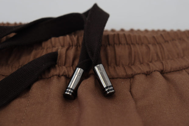 Chic Brown Cashmere-Silk Jogger Pants Dolce & Gabbana