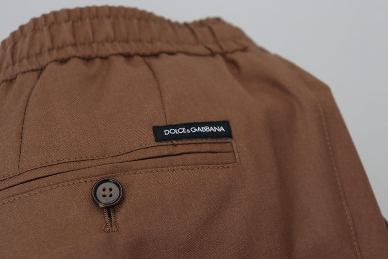 Chic Brown Cashmere-Silk Jogger Pants Dolce & Gabbana