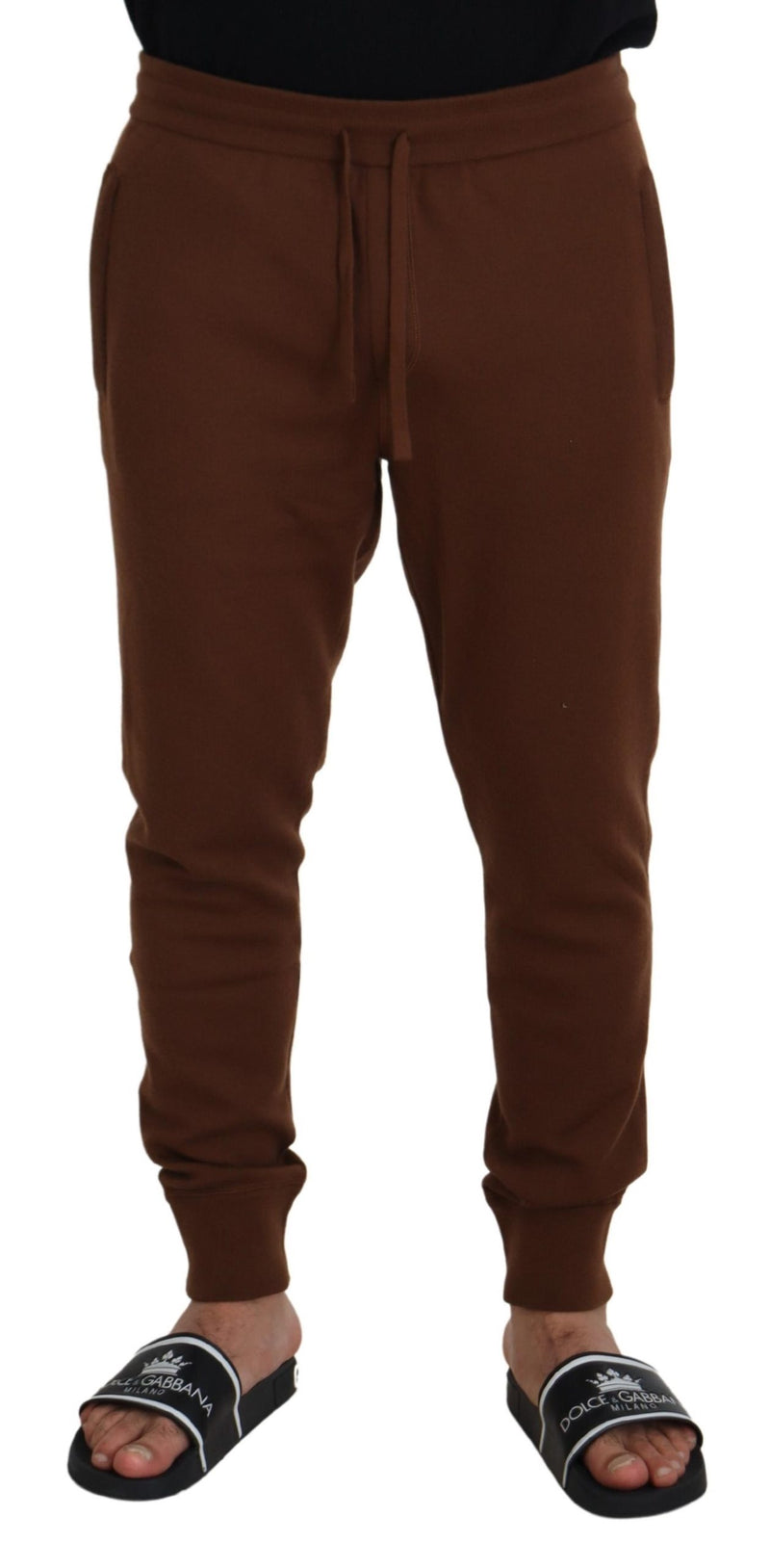 Elegant Brown Cashmere Jogger Pants Dolce & Gabbana