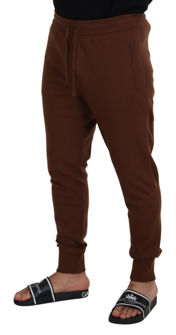 Elegant Brown Cashmere Jogger Pants Dolce & Gabbana