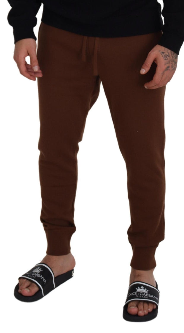 Elegant Brown Cashmere Jogger Pants Dolce & Gabbana