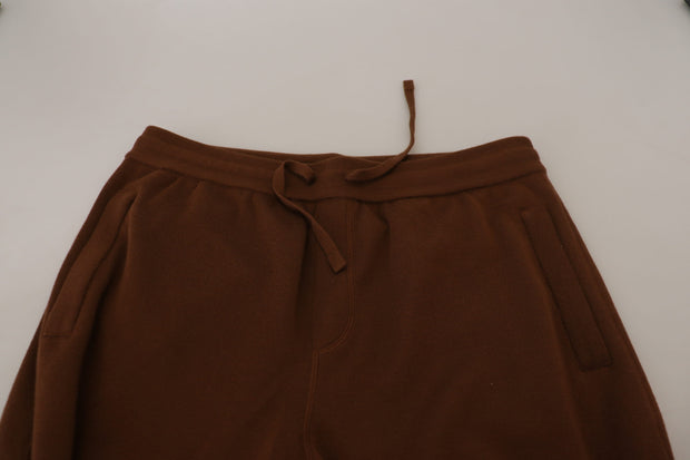 Elegant Brown Cashmere Jogger Pants Dolce & Gabbana