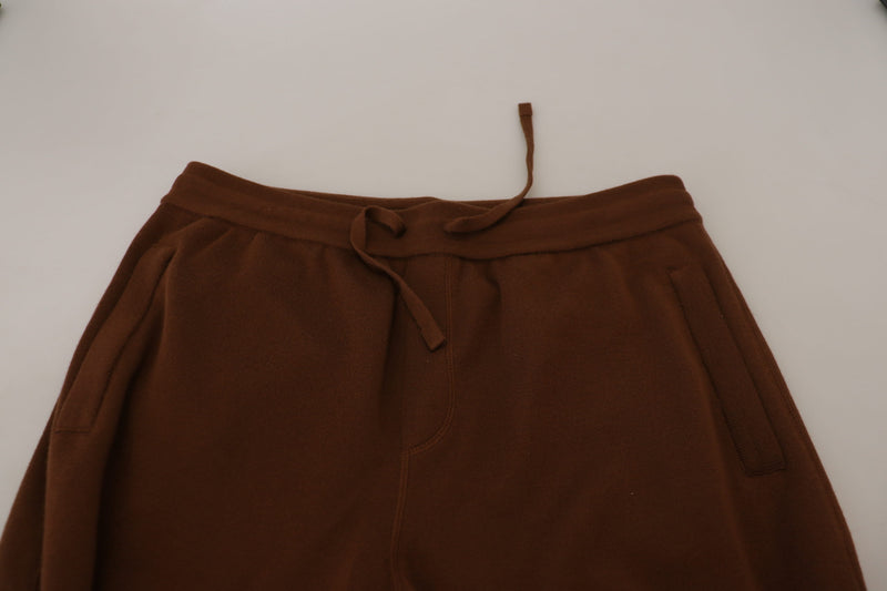 Elegant Brown Cashmere Jogger Pants Dolce & Gabbana