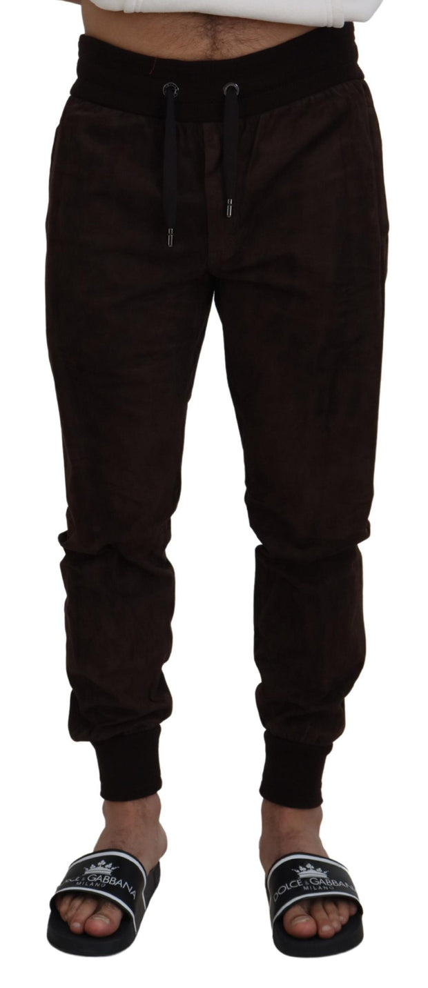 Stunning Authentic Jogger Pants in Brown Dolce & Gabbana