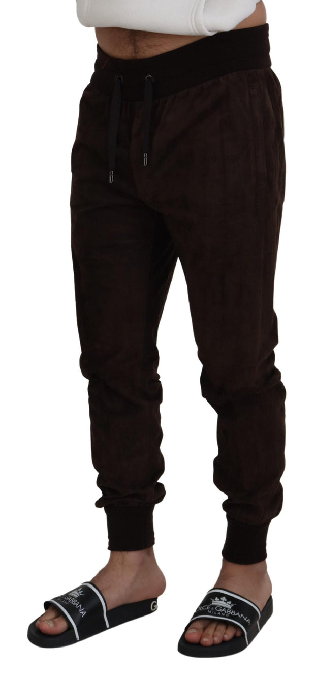 Stunning Authentic Jogger Pants in Brown Dolce & Gabbana