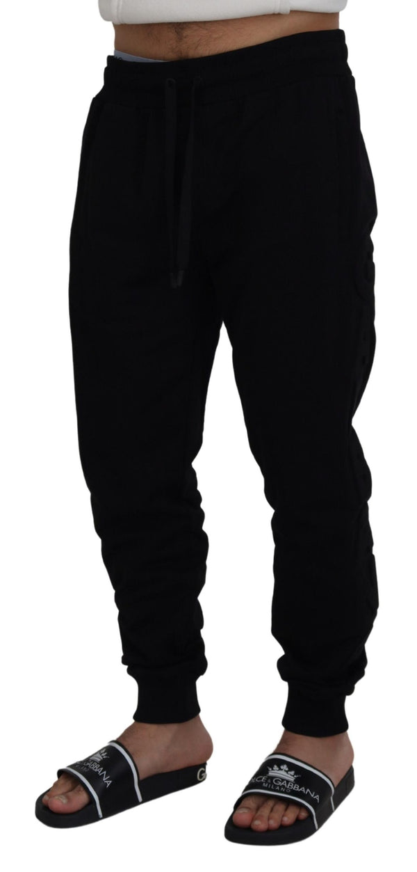 Elegant Black Cotton Jogger Pants Dolce & Gabbana